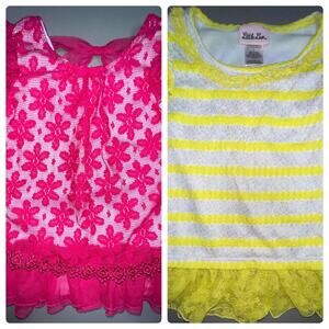 Lot of 2 Little Lass Lace Tops Girls 5